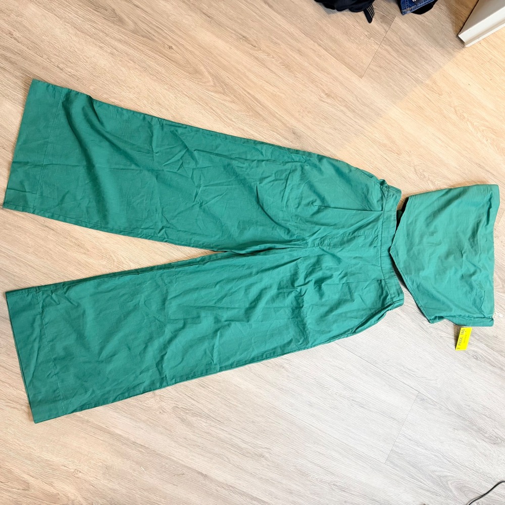 NWT Young Fabulous & Broke Womens M Green Pant Set Boho Chic‎ Minimalist